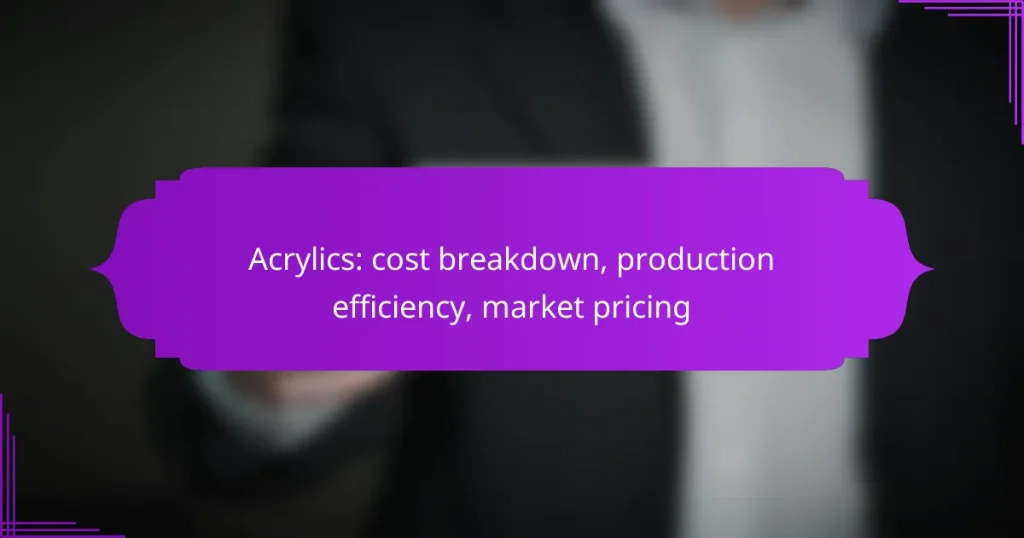 Acrylics: cost breakdown, production efficiency, market pricing