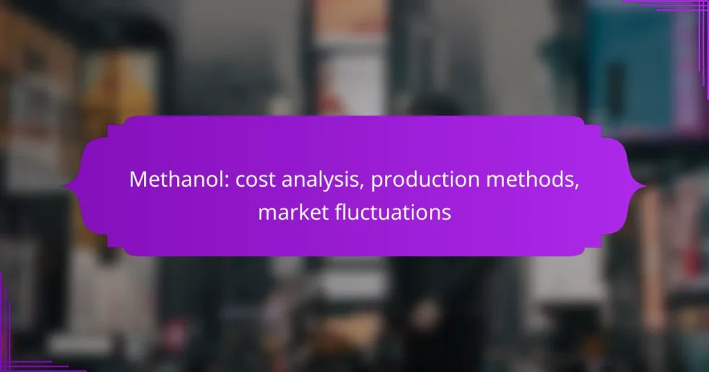 Methanol: cost analysis, production methods, market fluctuations