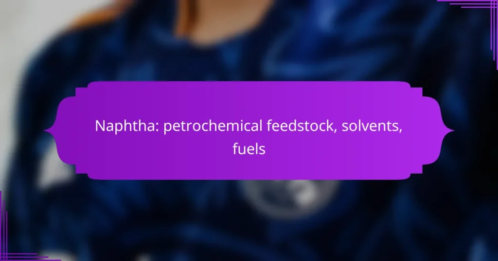 Naphtha: petrochemical feedstock, solvents, fuels