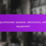 Polycarbonate: eyewear, electronics, safety equipment