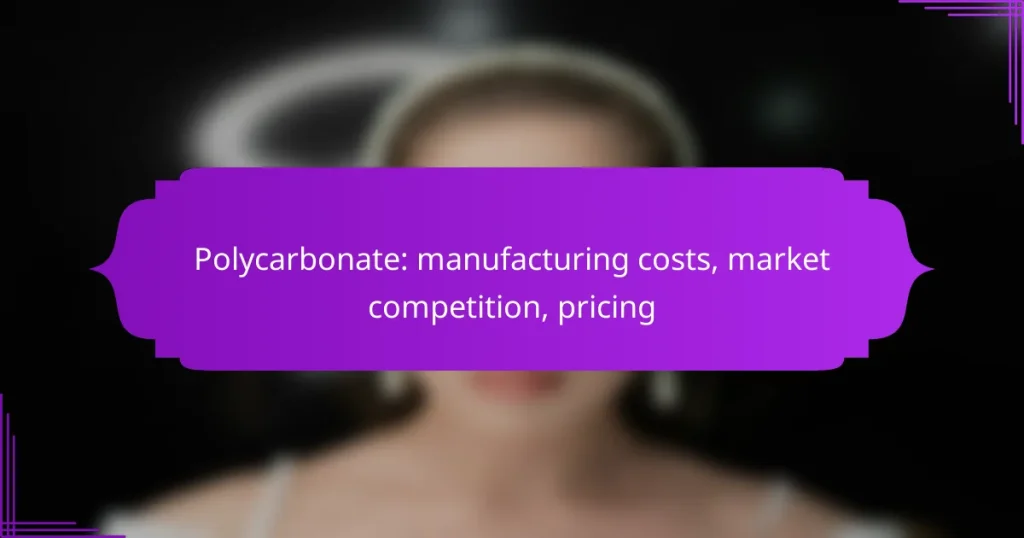 Polycarbonate: manufacturing costs, market competition, pricing