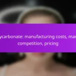 Polycarbonate: manufacturing costs, market competition, pricing