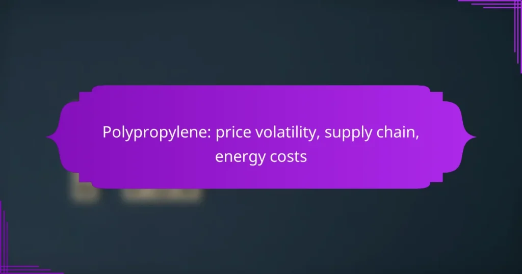 Polypropylene: price volatility, supply chain, energy costs