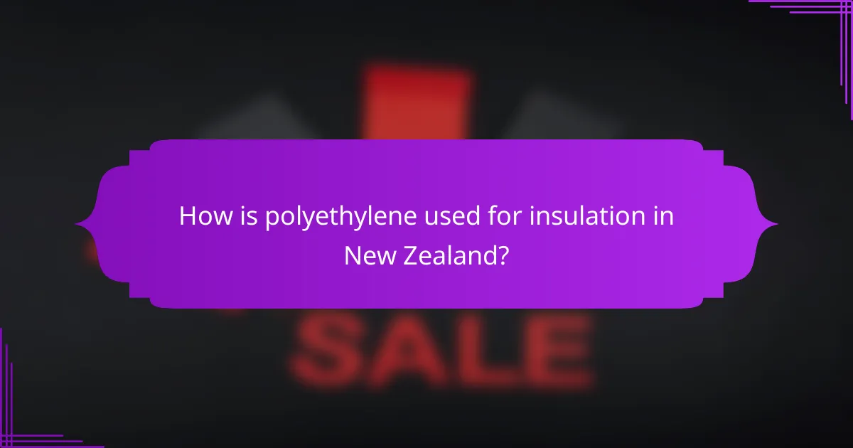 How is polyethylene used for insulation in New Zealand?