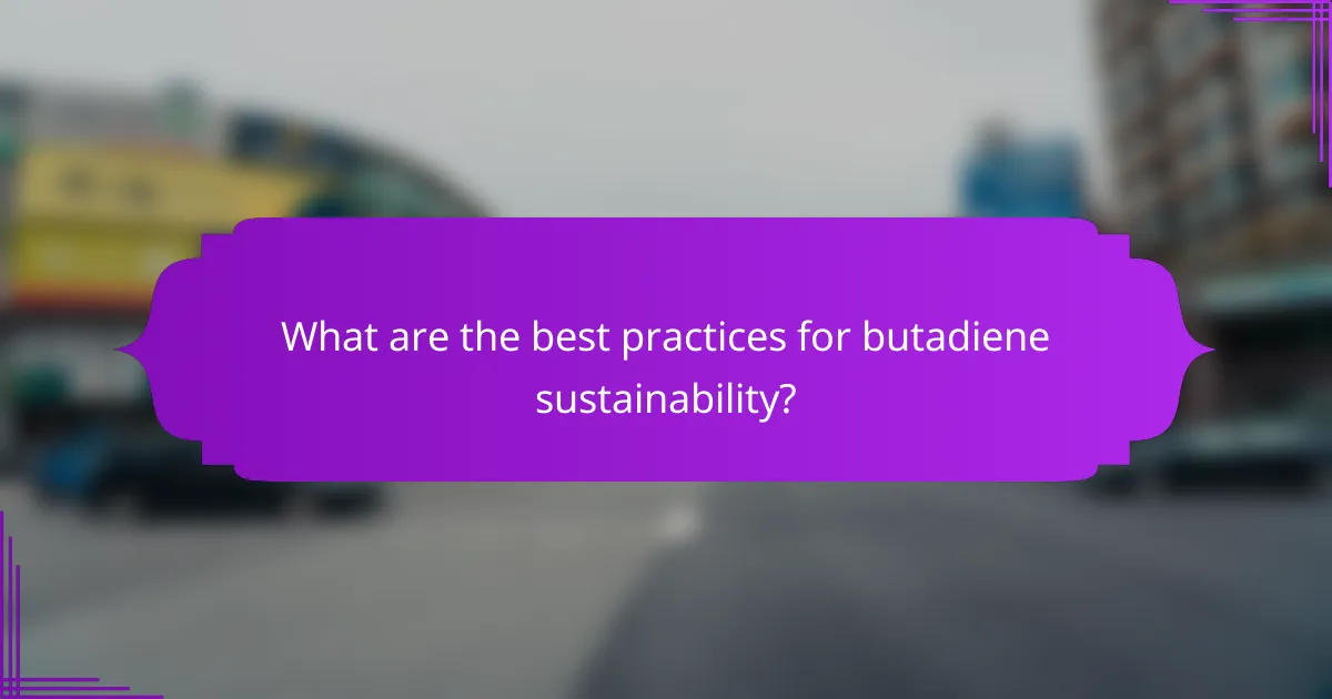 What are the best practices for butadiene sustainability?