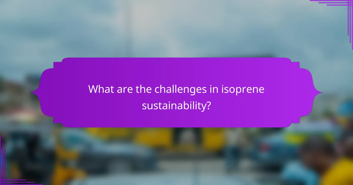 What are the challenges in isoprene sustainability?