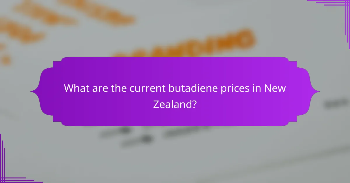 What are the current butadiene prices in New Zealand?