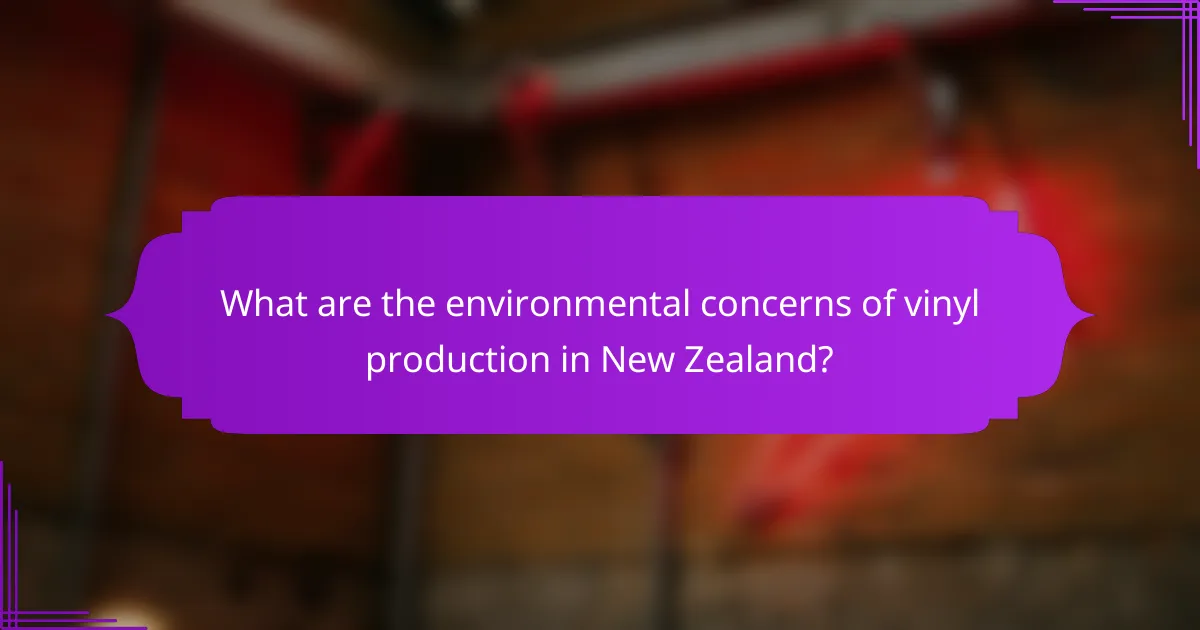 What are the environmental concerns of vinyl production in New Zealand?