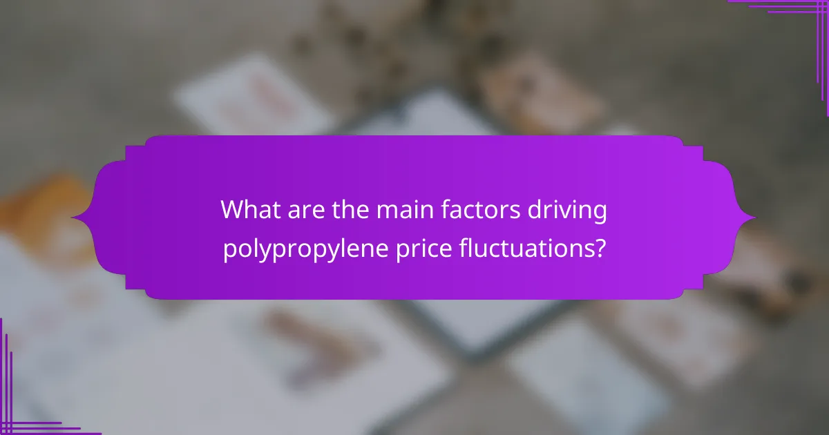 What are the main factors driving polypropylene price fluctuations?