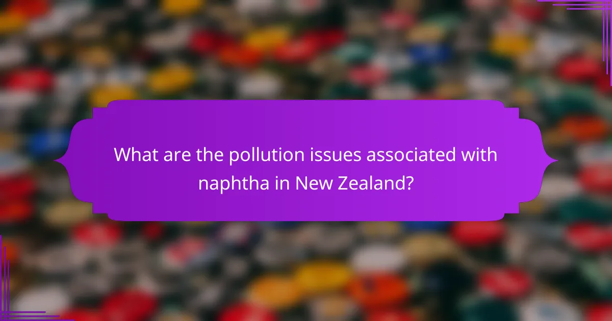 What are the pollution issues associated with naphtha in New Zealand?