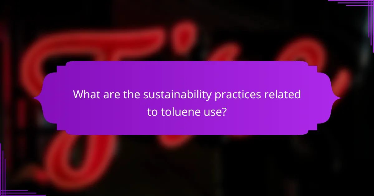 What are the sustainability practices related to toluene use?