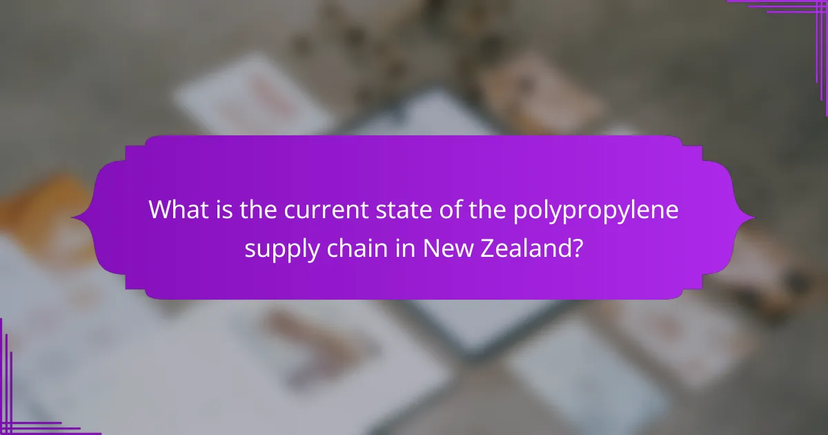 What is the current state of the polypropylene supply chain in New Zealand?